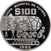 Мексика 100 песо (pesos) 1985 "Чемпионат мира по футболу 1986", Аукцион: Monetnik за 2 628 RUB