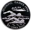 Токелау 5 тала (tala) 1994 "Летние Олимпийские игры 1996 в Атланте - плавание", Аукцион: Monetnik за 5 979 RUB