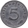 Германия, Третий рейх 5 рейхспфеннигов (reichspfennig) 1941, знак монетного двора: "D" - Мюнхен, Аукцион: Monetnik за 288 