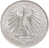 Германия 5 марок (deutsche mark) 1966 "250 лет со дня смерти Готфрида Вильгельма Лейбница", Аукцион: Monetnik за 1 716 RUB
