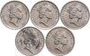 Австралия набор из 5 монет 5 центов (cents) 1989-1994, Аукцион: Monetnik за 371 RUB