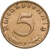Германия - Третий рейх 5 рейхспфеннигов 1937, знак монетного двора: "F" - Штутгарт, Аукцион: Monetnik за 696 