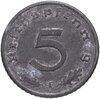 Германия, Третий рейх 5 рейхспфеннигов (reichspfennig) 1942, знак монетного двора: "F" - Штутгарт, Аукцион: Monetnik за 396 