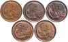Австралия набор из 5 монет 1 цент (cent) 1972-1983, Аукцион: Monetnik за 468 