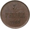 5 пенни 1905 монета для Финляндии, Аукцион: Monetnik за 650 