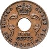 Британская Восточная Африка 5 центов (cents) 1955, Аукцион: Monetnik за 436 RUB