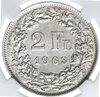 Швейцария 2 франка 1963 в слабе ННР, Аукцион: Monetnik за 3 346 