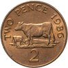 Гернси 2 пенса (pence) 1986 Королева средних лет, Аукцион: Monetnik за 175 