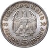 Германия (Третий Рейх) 5 рейх марок (reichsmark) 1936, орёл без свастики, Аукцион: Monetnik за 1 653 