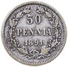 50 пенни 1891 L, монета для Финляндии, Аукцион: Monetnik за 479 RUB