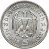 Германия Третий рейх 5 рейхсмарок (reichsmark) 1935 Гинденбург , без свастики, Аукцион: Monetnik за 1 699 RUB