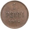 1 пенни (penny) 1906, монета для Финляндии, Аукцион: Monetnik за 650 