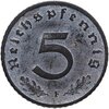 Германия, Третий рейх 5 рейхспфеннигов (reichspfennig) 1942, знак монетного двора: "F" - Штутгарт, Аукцион: Monetnik за 245 RUB