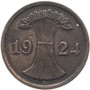 Германия (Веймарская республика) 2 пфеннига (rentenpfennig) 1924, знак монетного двора "A" — Берлин, Аукцион: Monetnik за 403 RUB