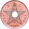 Бельгийское Конго 2 сантима (centimes) 1910, Аукцион: Monetnik за 1 286 