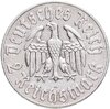 Германия, Третий Рейх 2 рейхсмарки (reichsmark) 1933 "450 лет со дня рождения Мартина Лютера", Аукцион: Monetnik за 3 865 RUB