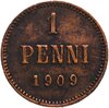 1 пенни (pennу) 1909 монета для Финляндии, Аукцион: Monetnik за 490 