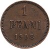 1 пенни (penny) 1908 Российская Финляндия, Аукцион: Monetnik за 736 RUB
