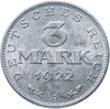 Германия 3 марки (mark) 1922 A  знак монетного двора "A" — Берлин, Аукцион: Monetnik за 725 RUB
