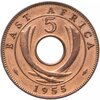 Британская Восточная Африка 5 центов (cents) 1955, Аукцион: Monetnik за 470 RUB