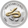 Австралия 1 доллар (dollar) 2001  Восточный календарь - Год Змеи (с позолотой), Аукцион: Monetnik за 4 383 