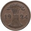 Германия (Веймарская республика) 2 пфеннига (rentenpfennig) 1924, Аукцион: Monetnik за 280 