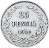 25 пенни 1910 L, монета для Финляндии, Аукцион: Monetnik за 1 100 RUB
