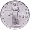 Ватикан 10 лир (lire) 1953, Аукцион: Monetnik за 450 RUB