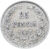 25 пенни 1907 L, монета для Финляндии, Аукцион: Monetnik за 424 RUB