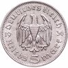 Германия, Третий Рейх 5 рейхсмарок (reichsmark) 1936, орёл, Аукцион: Monetnik за 2 900 