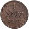 1 пенни (pennу) 1917 монета для Финляндии, Аукцион: Monetnik за 520 RUB