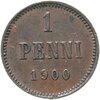 1 пенни (penni) 1900, монета для Финляндии, Аукцион: Monetnik за 380 RUB