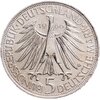 Германия 5 марок (deutsche mark) 1966  250 лет со дня смерти Готфрида Вильгельма Лейбница, Аукцион: Monetnik за 926 
