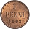1 пенни (penni) 1917, монета для Финляндии, Аукцион: Monetnik за 665 