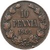10 пенни 1909 для Финляндии, Аукцион: Monetnik за 1 100 RUB