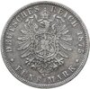 Германская Империя, Пруссия 5 марок (mark) 1875, знак монетного двора: "B" - Бреслау, Аукцион: Monetnik за 3 676 RUB
