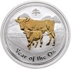 Австралия 1 доллар (dollar) 2009  Восточный календарь - Год Быка, с позолотой, Аукцион: Monetnik за 4 801 