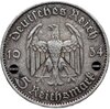 Третий Рейх 5 рейхсмарок (reichsmark) 1934 "A" Гарнизонная церковь в Потсдаме Третий рейх, с датой на реверсе, Аукцион: Monetnik за 2 025 RUB