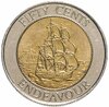 Новая Зеландия 50 центов (cents) 1994 Корабль HMS Endeavour, Аукцион: Monetnik за 1 449 