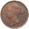 Стрейтс Сетлментс 1 цент (cent) 1874 Знак монетного двора: "H" - Хитон, Бирмингем, Аукцион: Monetnik за 550 RUB