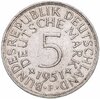 Германия 5 марок (deutsche mark) 1951 F  знак монетного двора: "F" - Штутгарт, Аукцион: Monetnik за 940 
