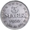 Германия 3 марки (mark) 1922, знак монетного двора "A" — Берлин, Аукцион: Monetnik за 550 