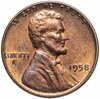 США 1 цент 1958 без буквы монетного двора, Аукцион: Monetnik за 420 RUB