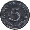 Германия, Третий рейх 5 рейхспфеннигов (reichspfennig) 1943, знак монетного двора: "F" - Штутгарт, Аукцион: Monetnik за 195 RUB