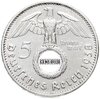 Германия, Третий рейх 5 рейхсмарок (reichsmark) 1936-1939, орёл со свастикой, случайный год, Аукцион: Monetnik за 2 555 