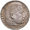 Германия 5 рейхсмарок (reichsmark) 1936 G  Гинденбург Третий рейх, без свастики, Аукцион: Monetnik за 1 646 