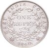Индия (Британская) 1 рупия (rupee) 1840   "VICTORIA QUEEN" над головой, Аукцион: Monetnik за 4 199 