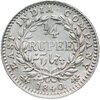 Индия (Британская) 1/4 рупии (rupee) 1840   "VICTORIA QUEEN" над головой, Аукцион: Monetnik за 8 500 