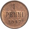 1 пенни (penni) 1917, монета для Финляндии, Аукцион: Monetnik за 718 