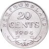 Ньюфаундленд 20 центов (cents) 1904, Аукцион: Monetnik за 980 RUB